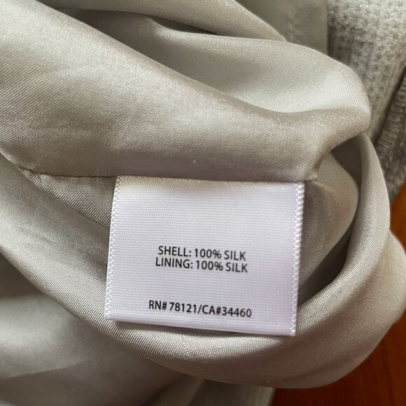 Grey/silver Eileen Fisher sequined silk top, size large - Picture 5 of 6